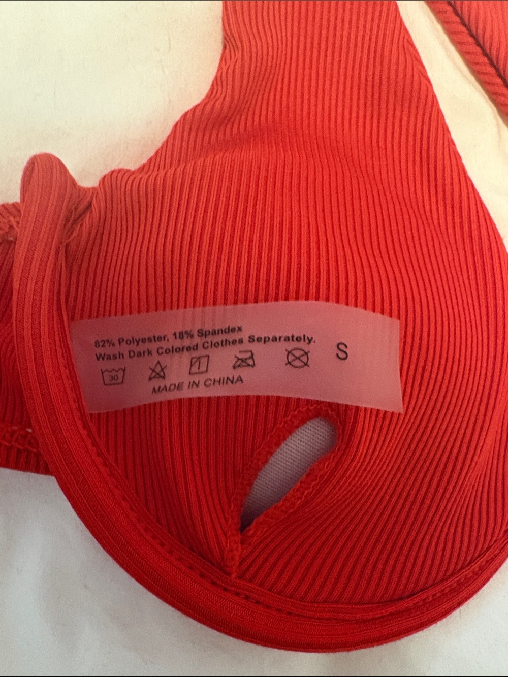 SHEIN Red Ribbed Underwire Bikini Set - Picture 3 of 3
